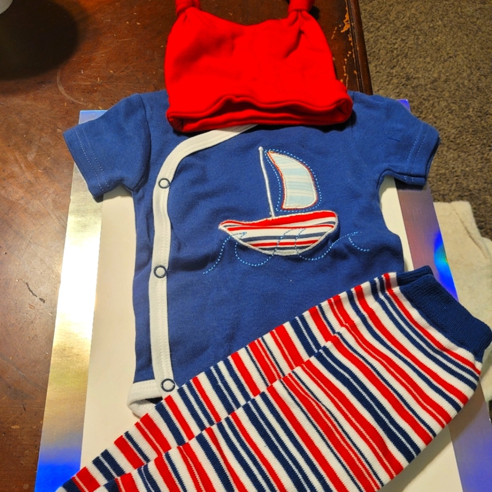 Judanzy Sail Away Gift Set for 0-3 month boy,nwt!